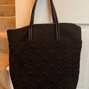 Tory Burch quilted black tote